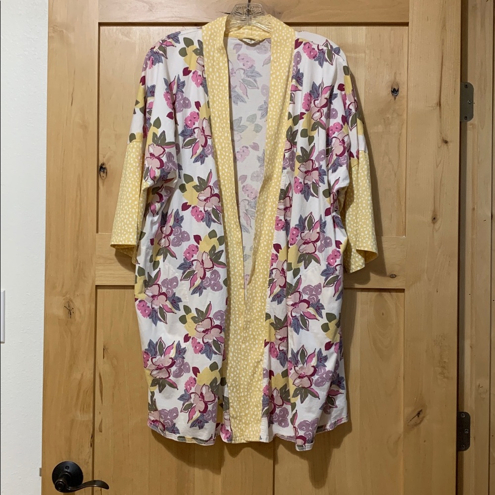 Pact 100% cotton short robe floral pattern